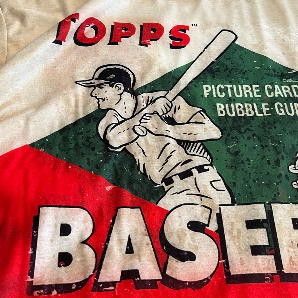NWOT Nostalgic Topps Red and Cream Baseball Graphic Tee xxl unisex - Picture 7 of 8